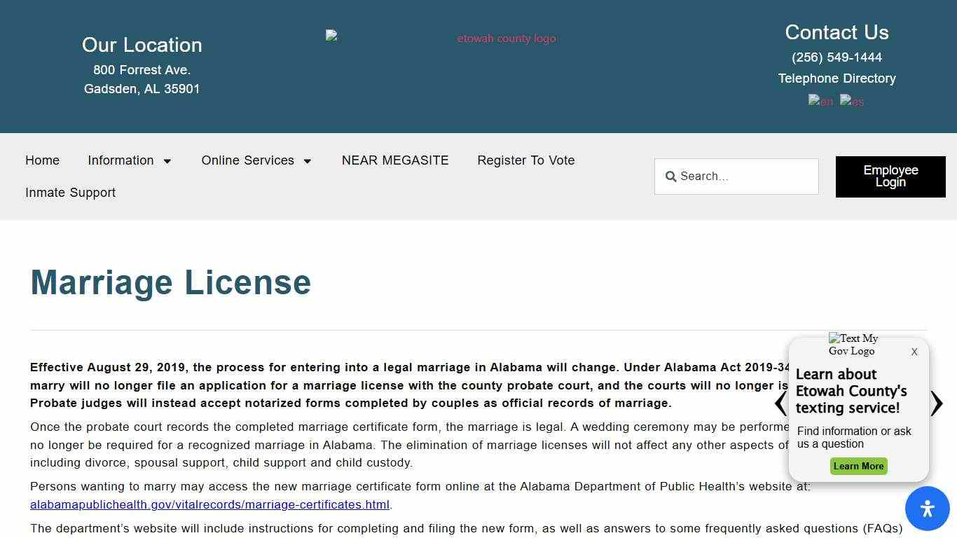 Marriage License - Etowah County